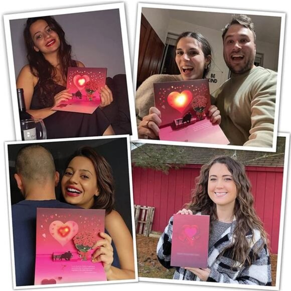 100 Greetings LIGHT & MUSIC Pop Up Happy Anniversary Card Plays Song - Picture 5 of 5